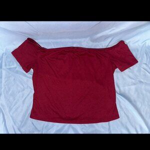 Mossimo Off Shoulder Maroon Top